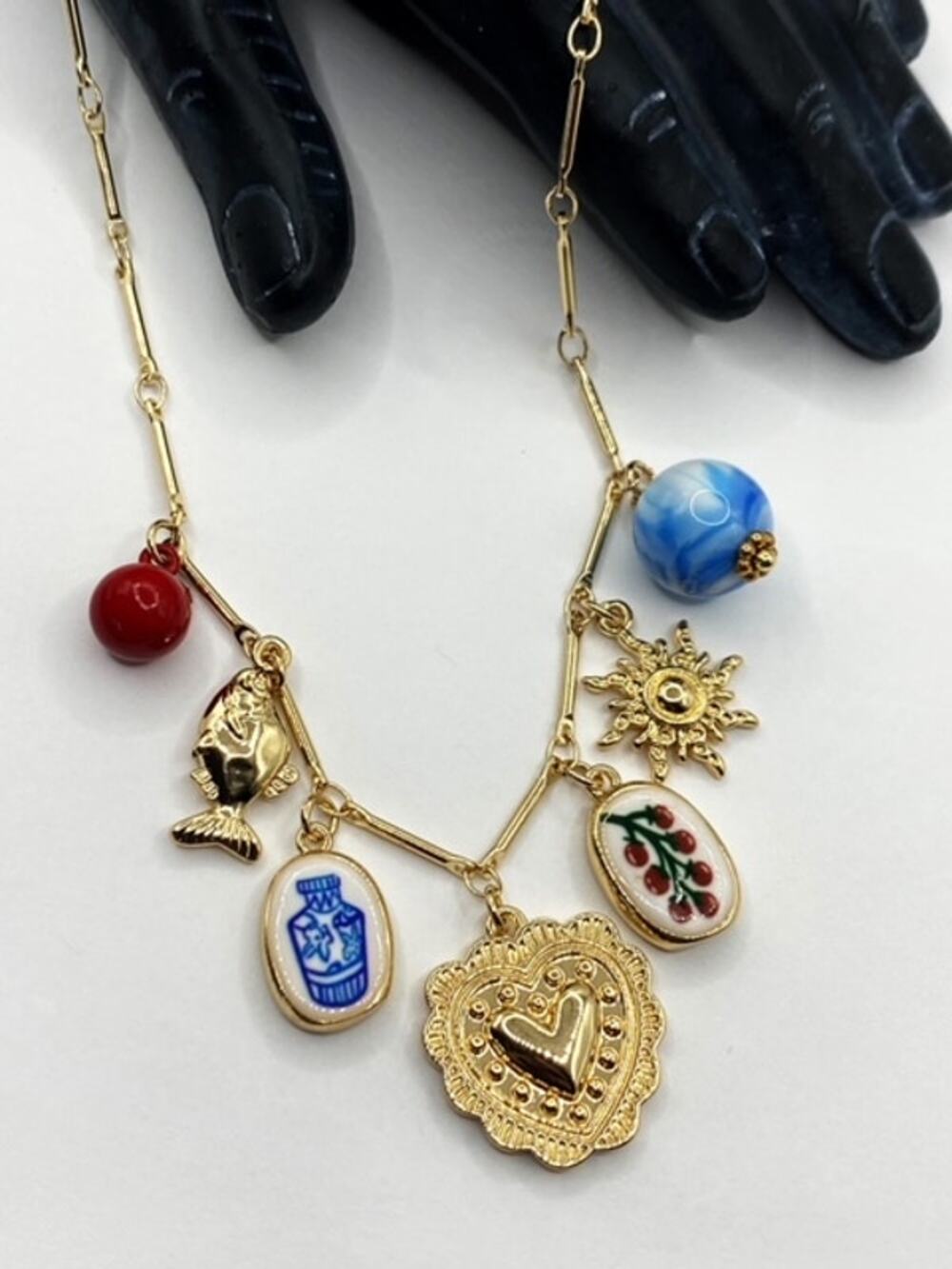 NEW Keepsakes & Tokens Ceramic Charm Layering Necklace